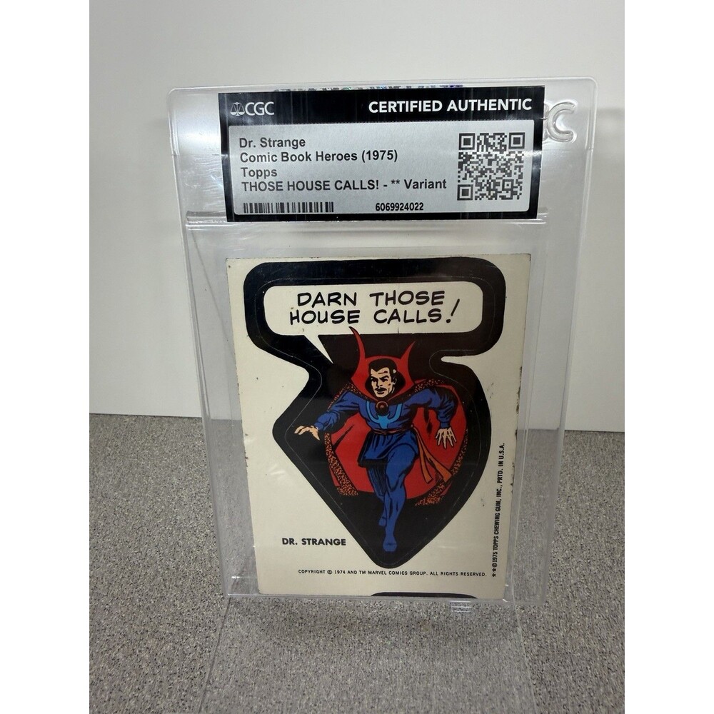 1975 TOPPS MARVEL SUPER HEROES STICKERS DR. STRANGE DARN THOSE HOUSE CALLS!